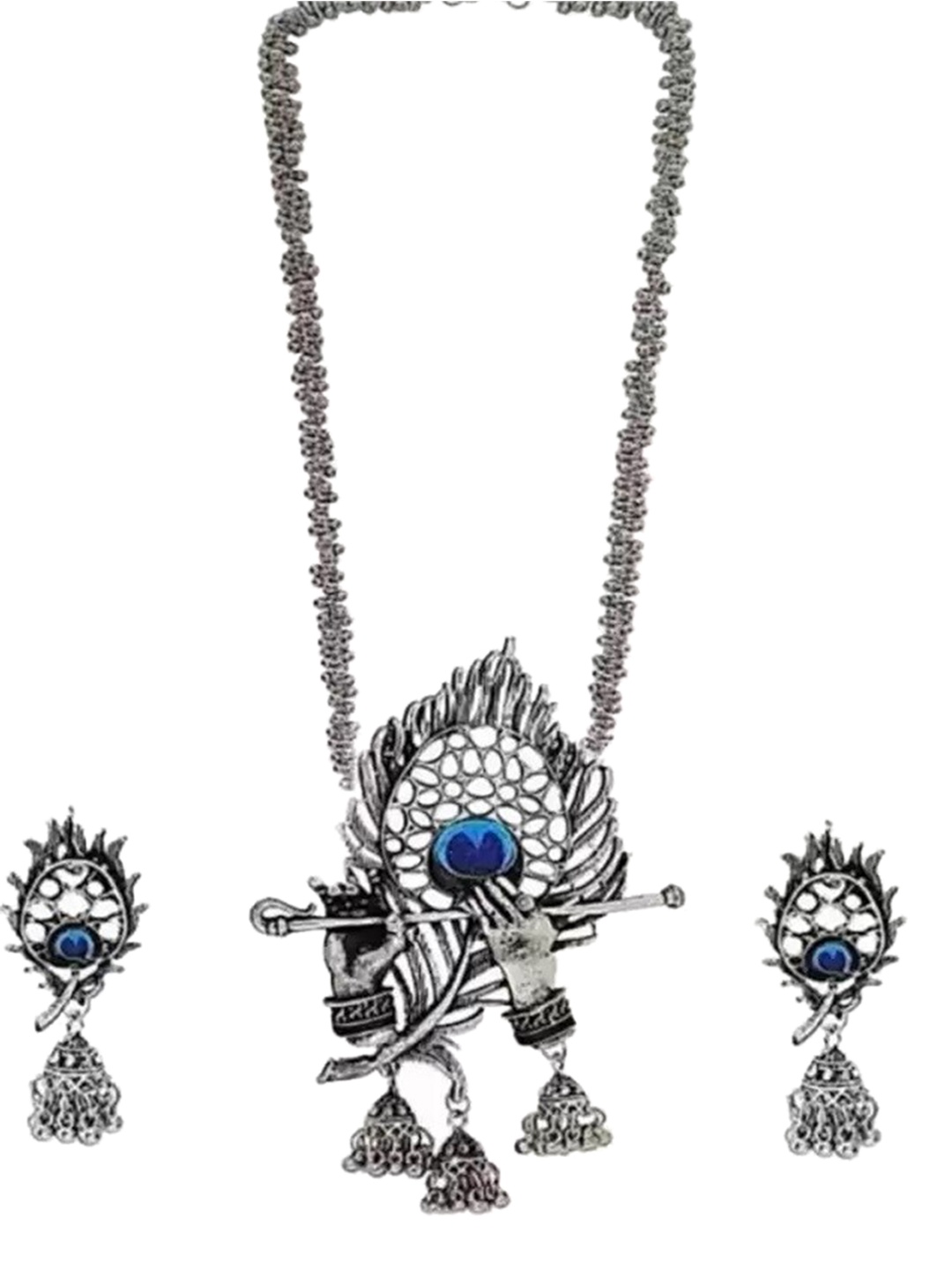 

Samridhi DC Set of 2 Silver-Plated Oxidised Jewellery Set With Maangtika