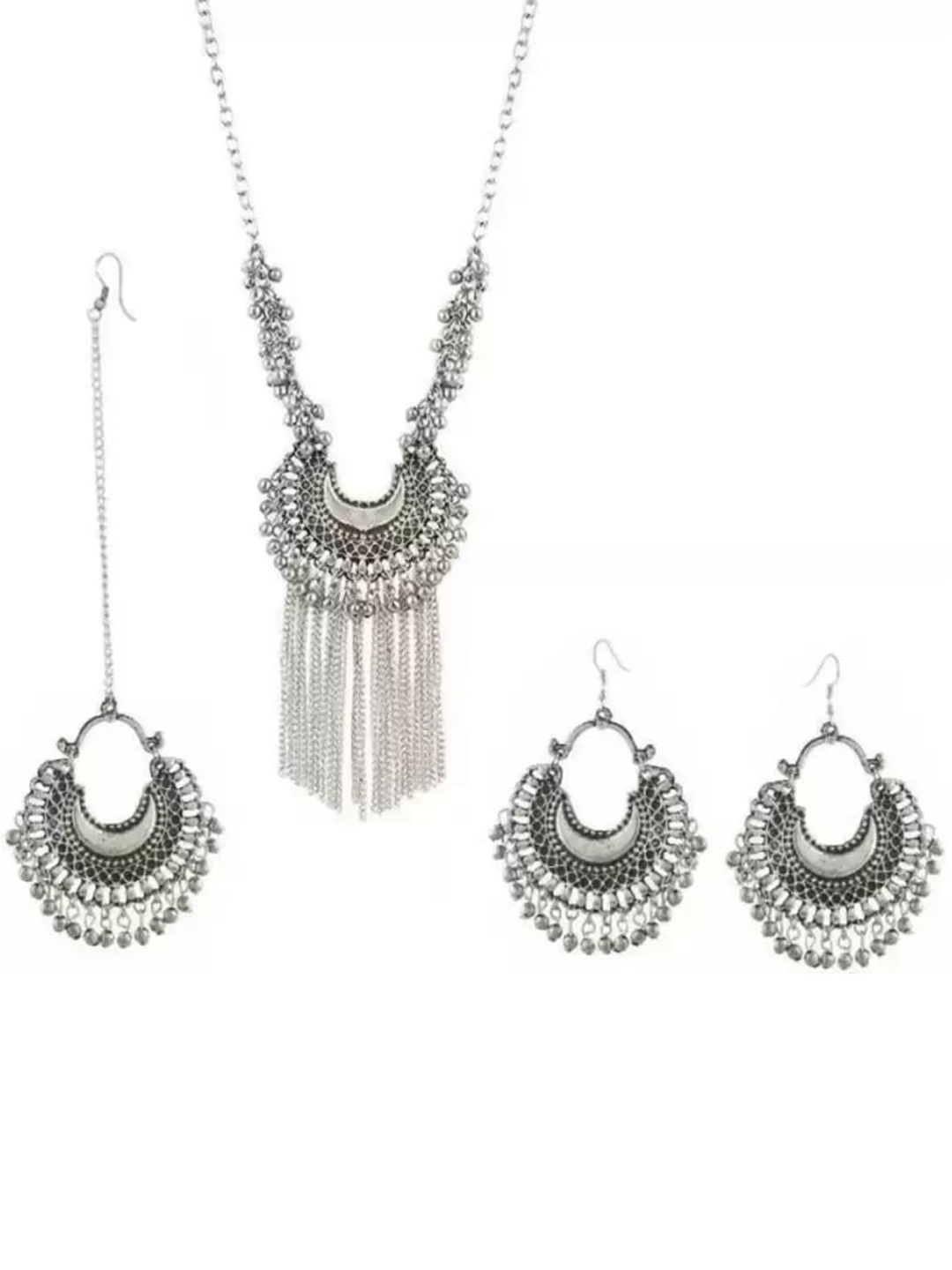 

Samridhi DC Set of 2 Silver-Plated Beaded Jewellery Set