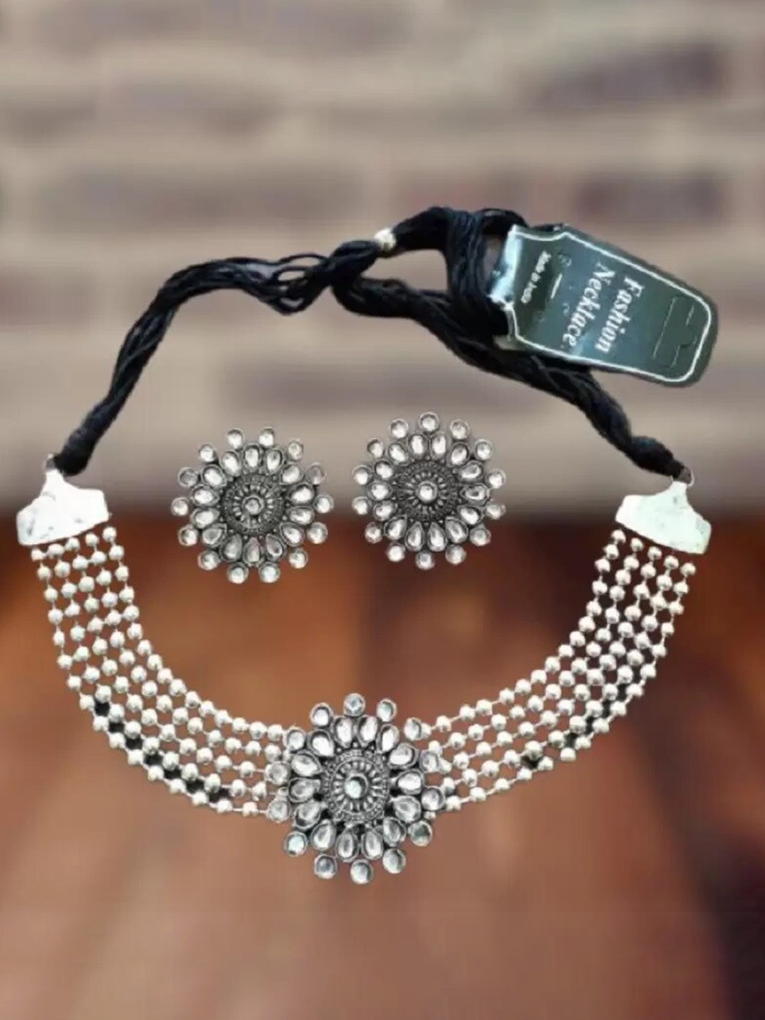 

Samridhi DC Set Of 2 Silver-Plated Oxidised Jewellery Set