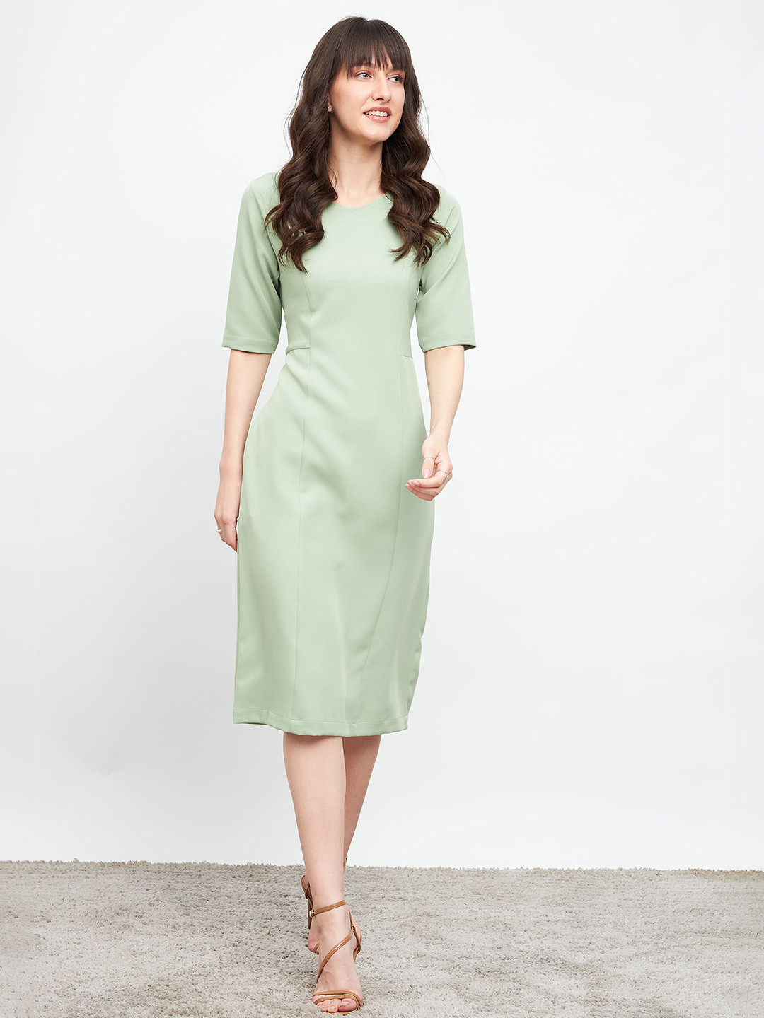 

SALT ATTIRE V-Neck A-Line Dress, Sea green