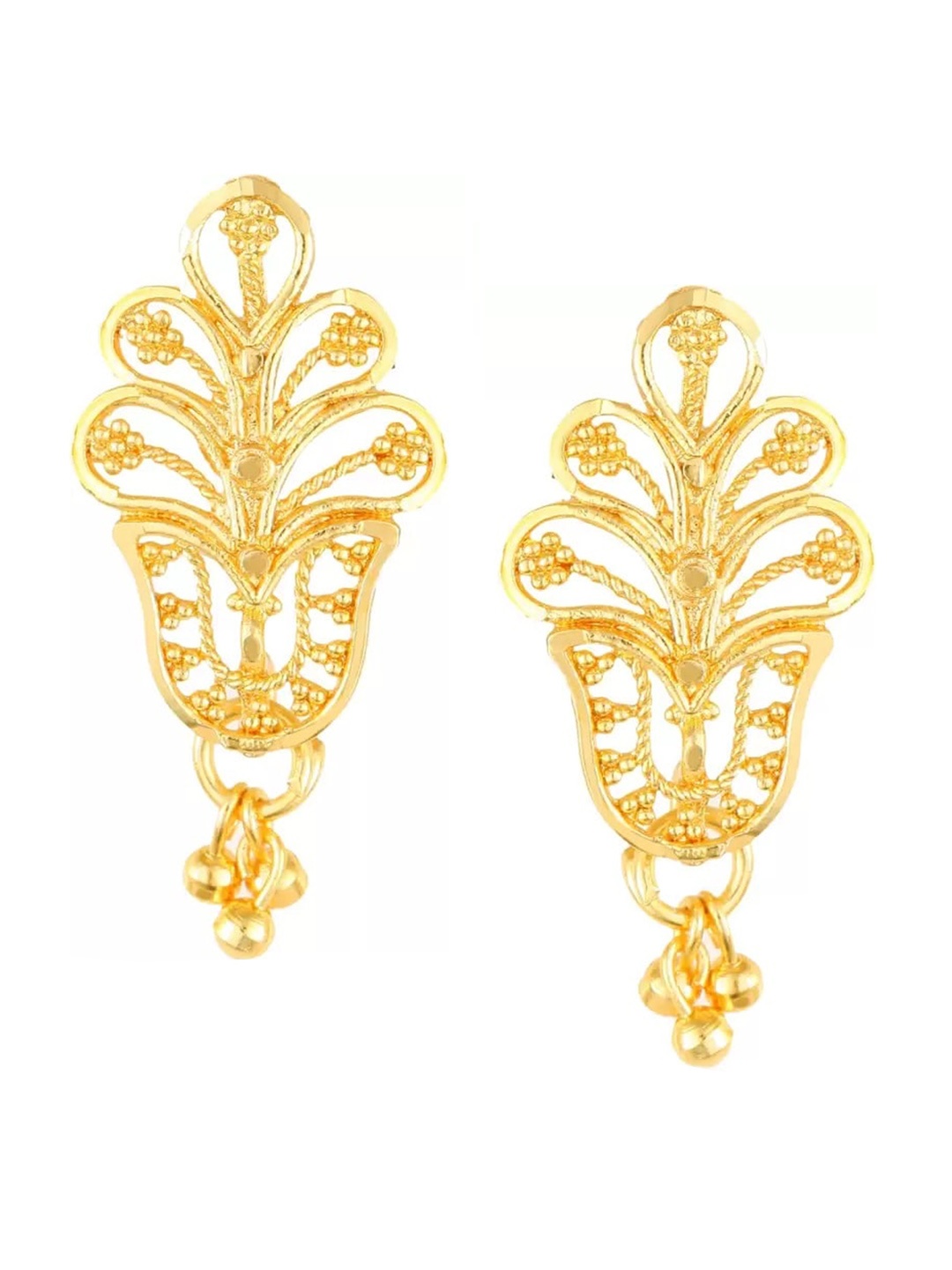 

Vighnaharta Gold-Toned Floral Drop Earrings