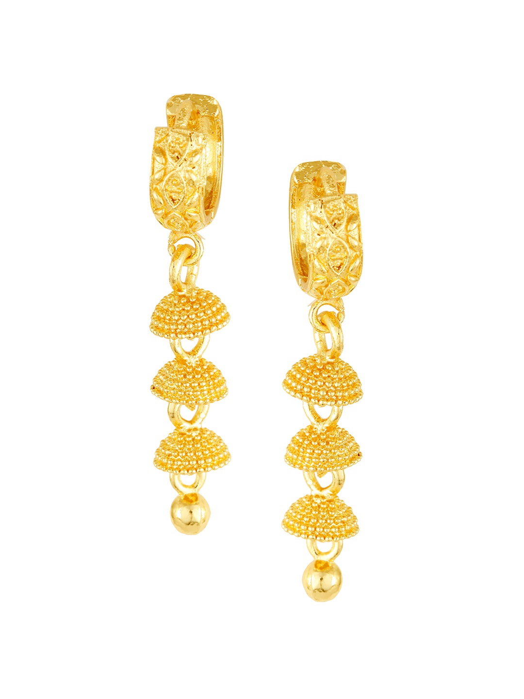 

Vighnaharta Gold-Plated Floral Drop Earrings