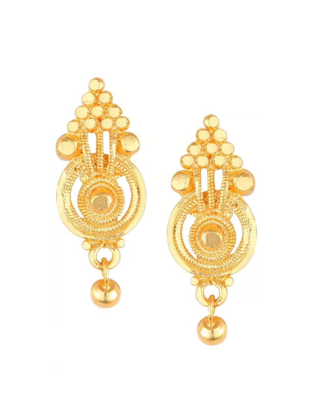 

Vighnaharta Gold-Toned Floral Drop Earrings