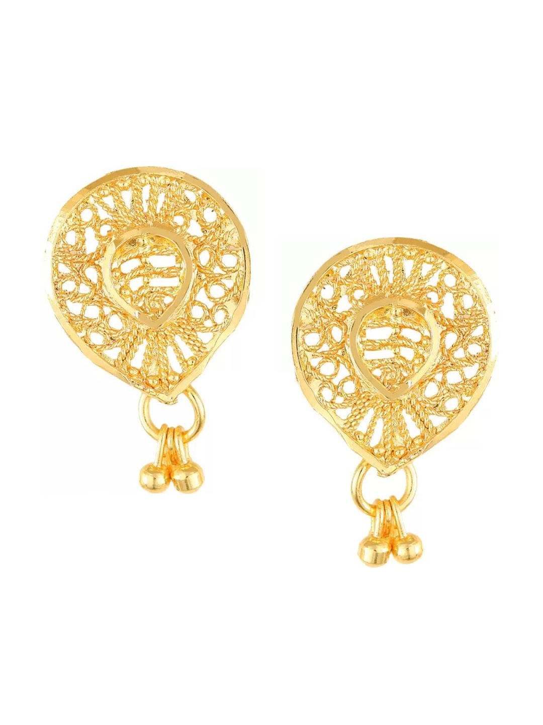 

Vighnaharta Gold-Toned Floral Drop Earrings