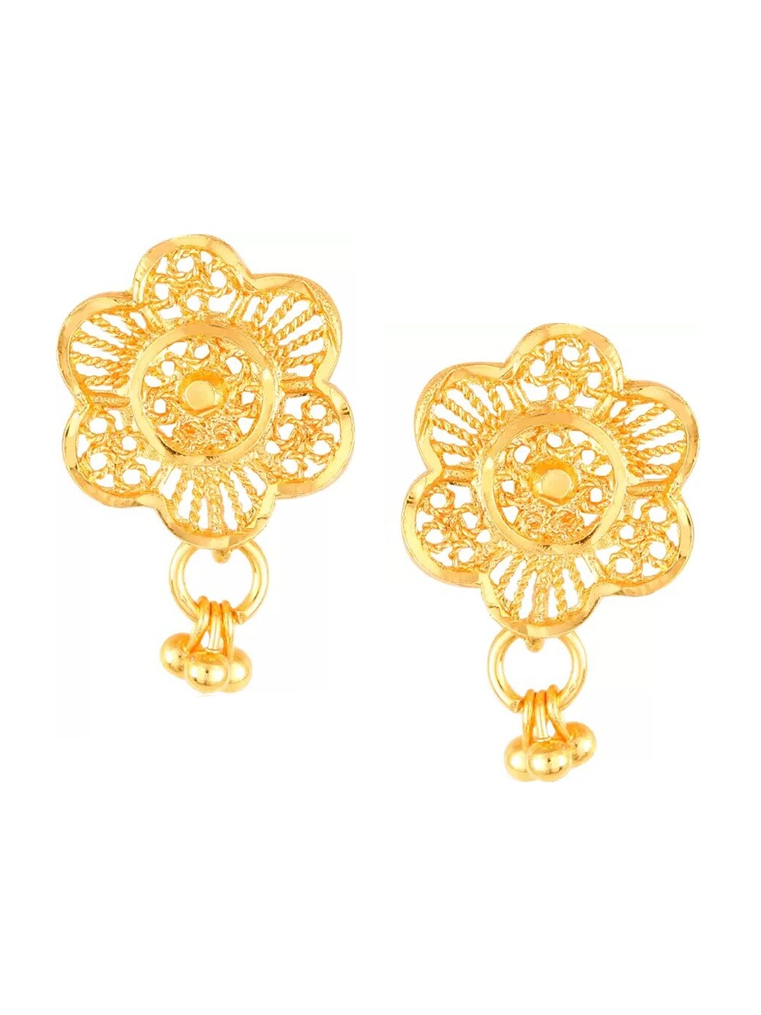 

Vighnaharta Gold-Toned Floral Drop Earrings
