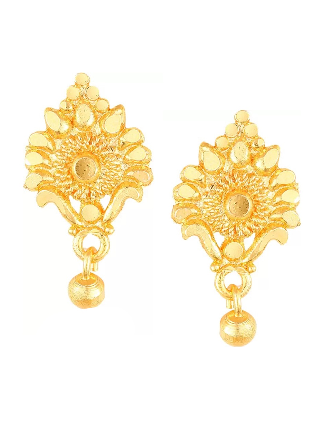 

Vighnaharta Gold-Plated Floral Shaped Drop Earrings
