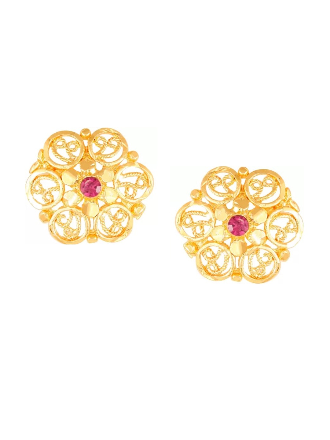

Vighnaharta Gold-Plated Floral Studs Earrings