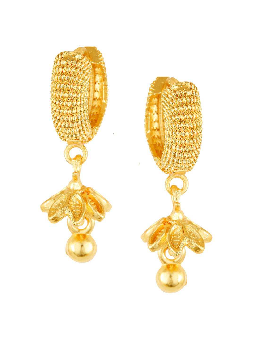 

Vighnaharta Gold-Plated Floral Drop Earrings