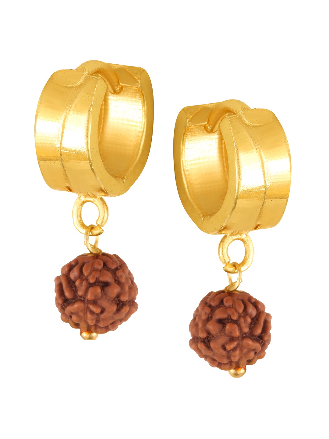 

Vighnaharta Gold-Plated Rudraksha Drop Earrings