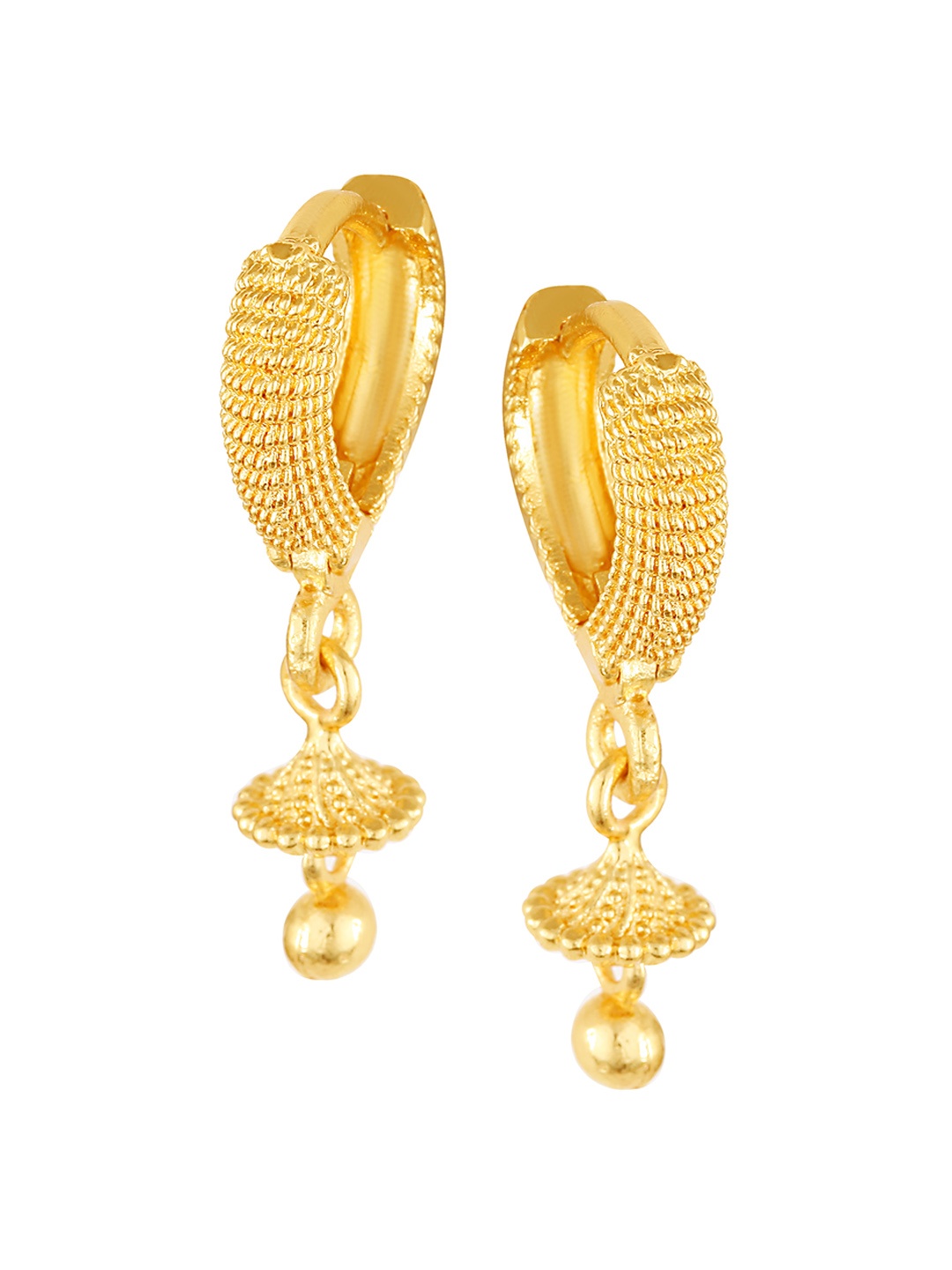 

Vighnaharta Gold-Plated Floral Hoop Earrings