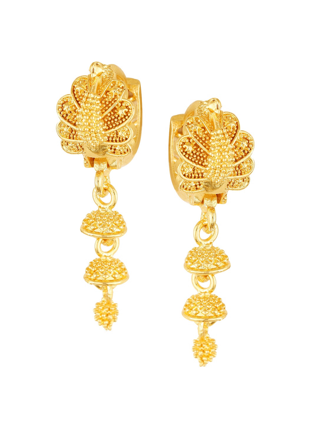 

Vighnaharta Gold-Plated Floral Drop Earrings