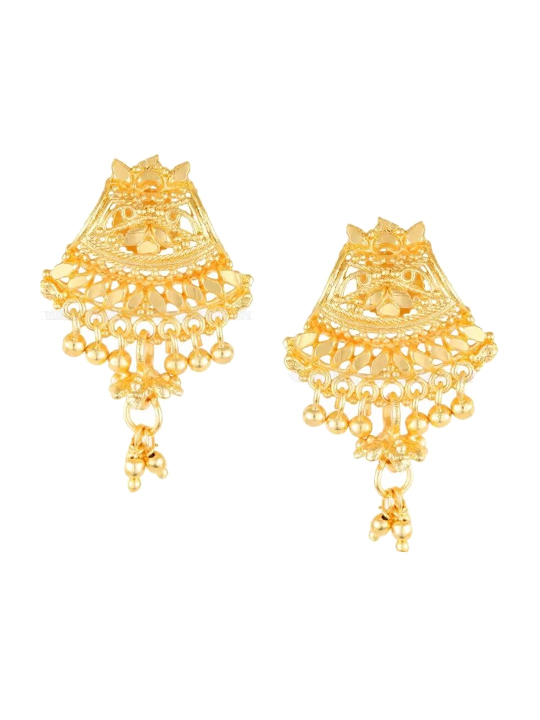 

Vighnaharta Gold-Plated Floral Drop Earrings