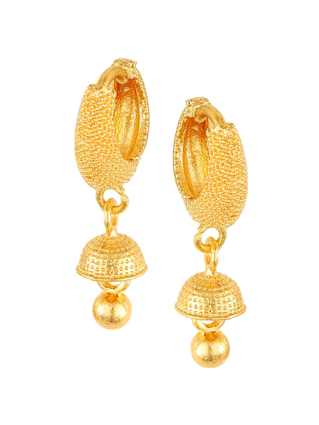 

Vighnaharta Gold-Plated Floral Hoop Earrings