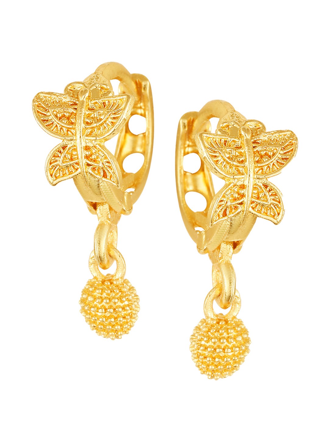 

Vighnaharta Gold-Toned Floral Drop Earrings