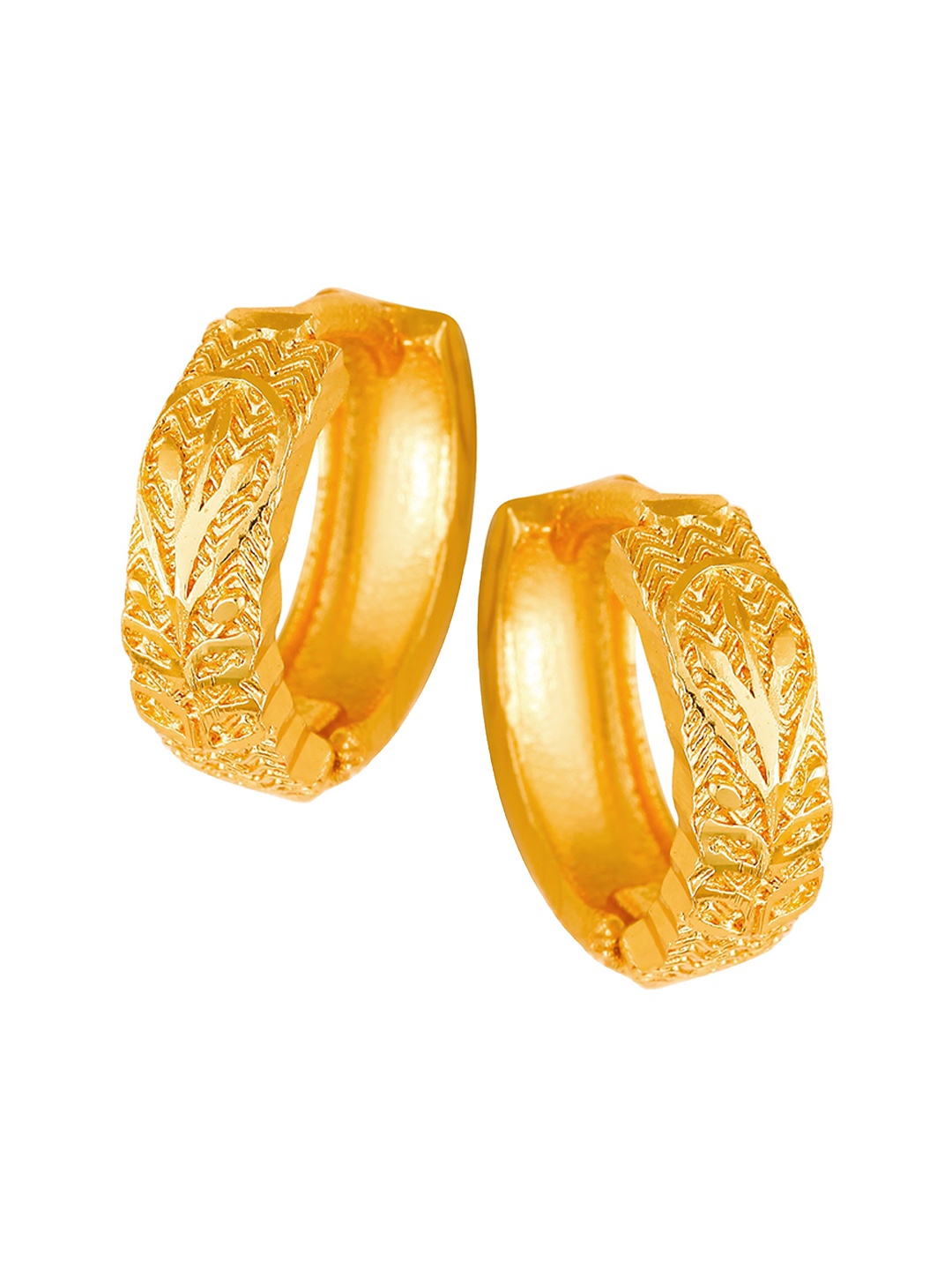 

Vighnaharta Gold-Plated Floral Hoop Earrings
