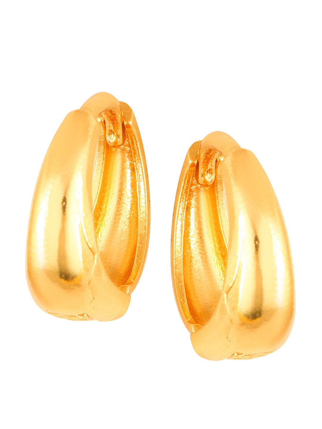 

Vighnaharta Gold-Toned Floral Hoop Earrings