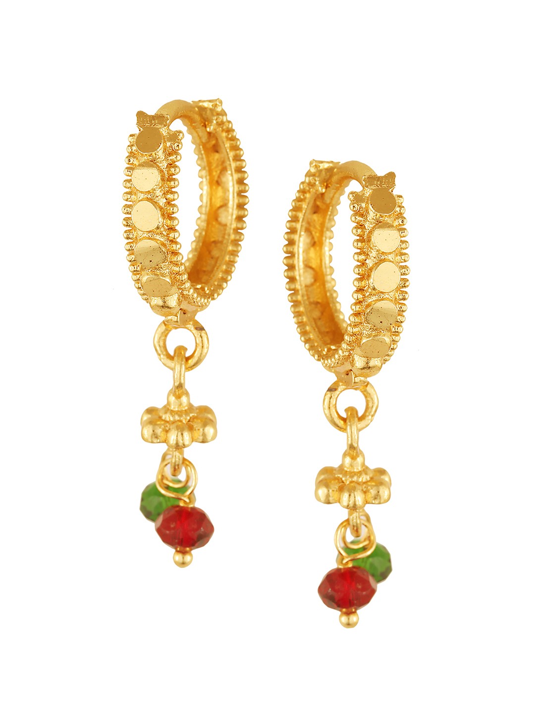 

Vighnaharta Gold-Plated Floral Hoop Earrings