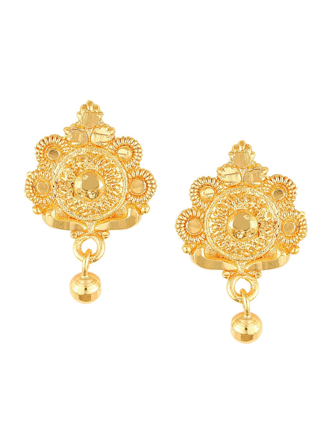 

Vighnaharta Gold-Plated Floral Drop Earrings