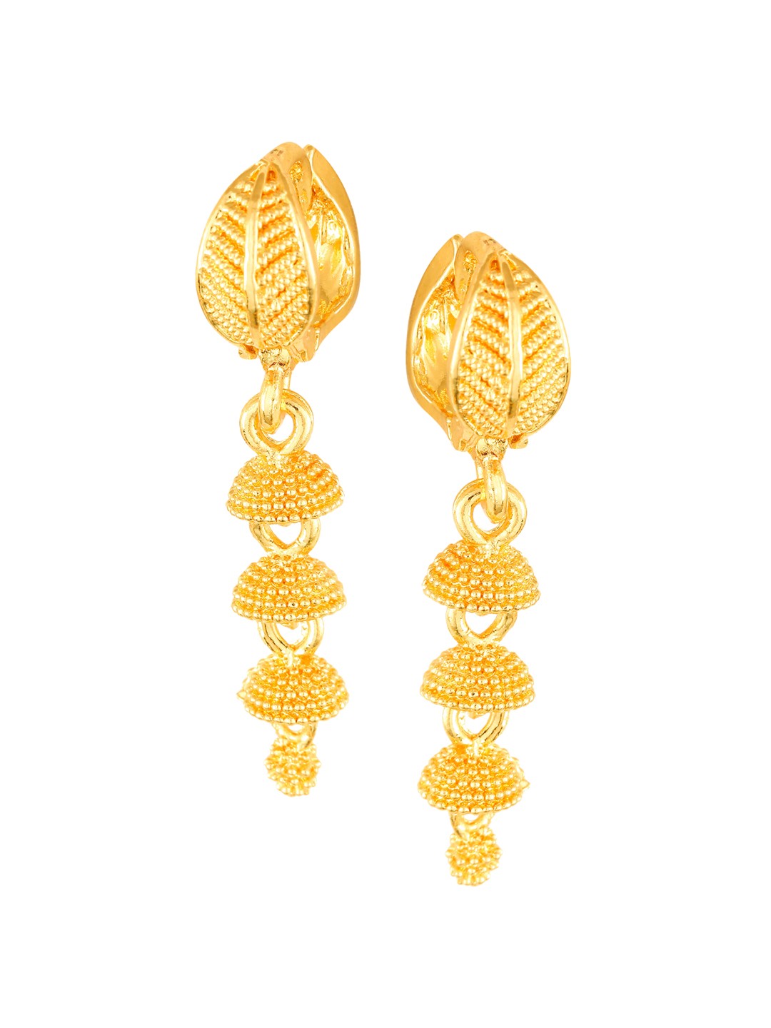 

Vighnaharta Gold-Plated Contemporary Drop Earrings