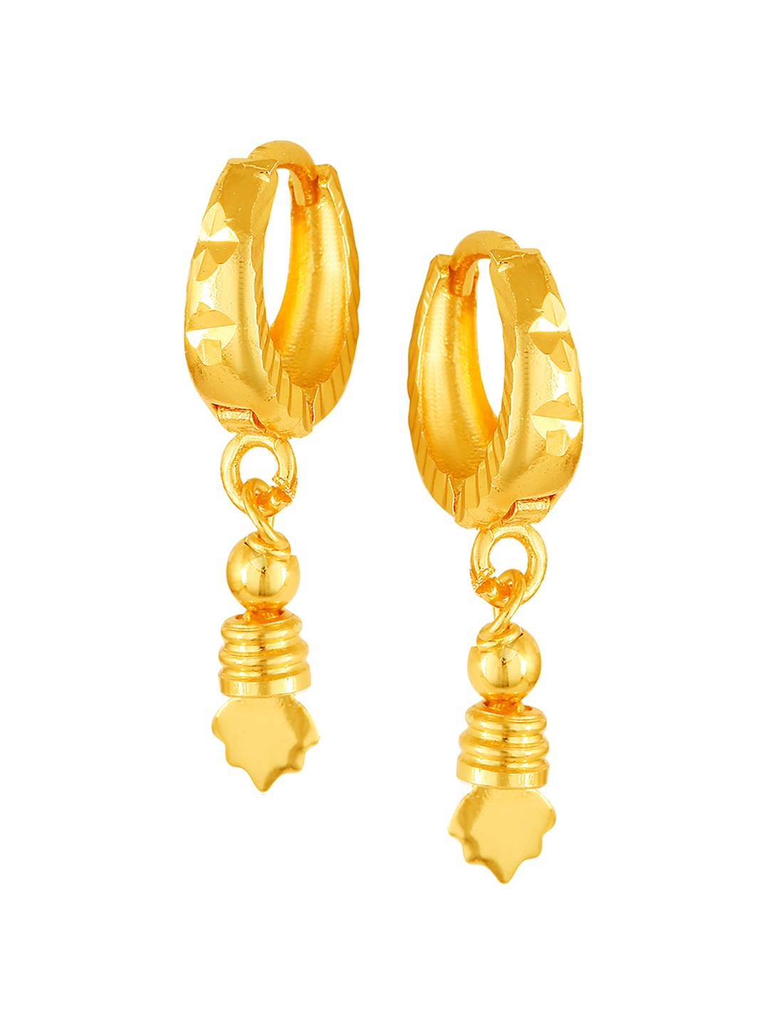 

Vighnaharta Gold-Plated Circular Hoop Earrings