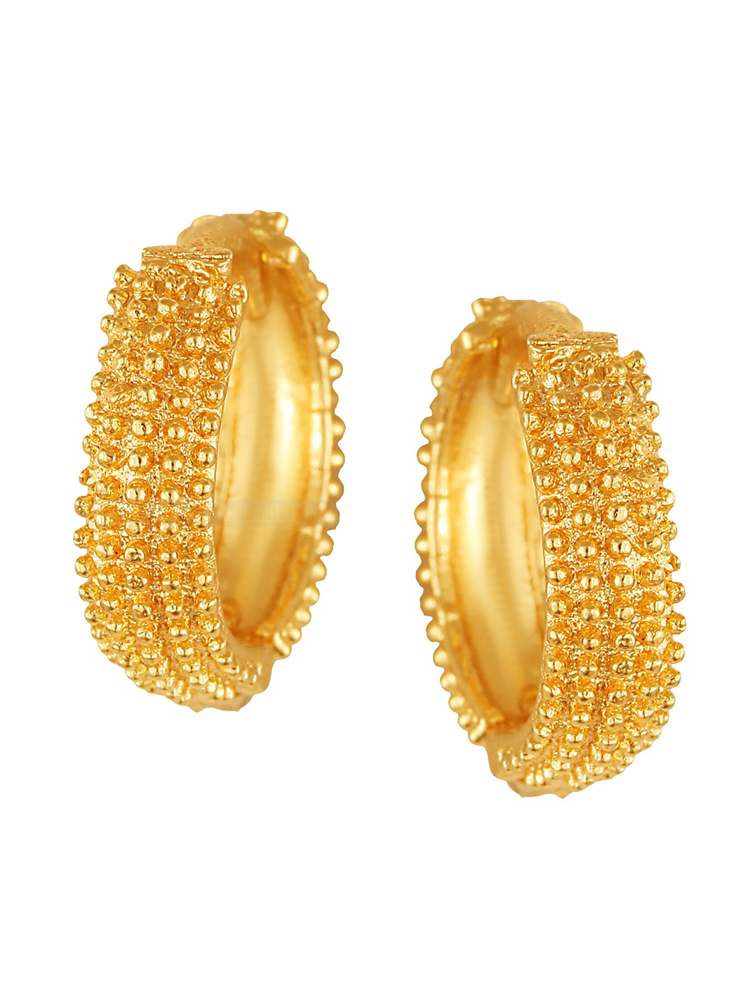 

Vighnaharta Gold-Plated Floral Hoop Earrings