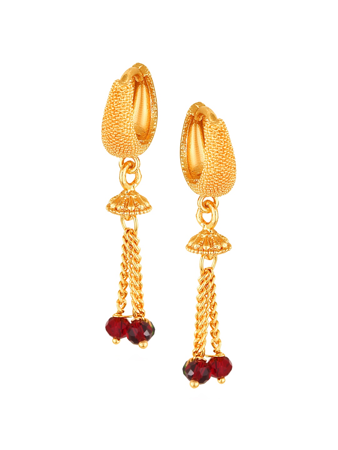 

Vighnaharta Gold-Plated Floral Hoop Earrings