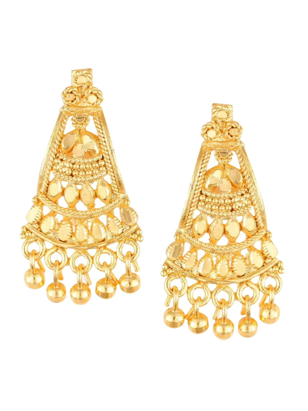 

Vighnaharta Gold-Plated Floral Drop Earrings