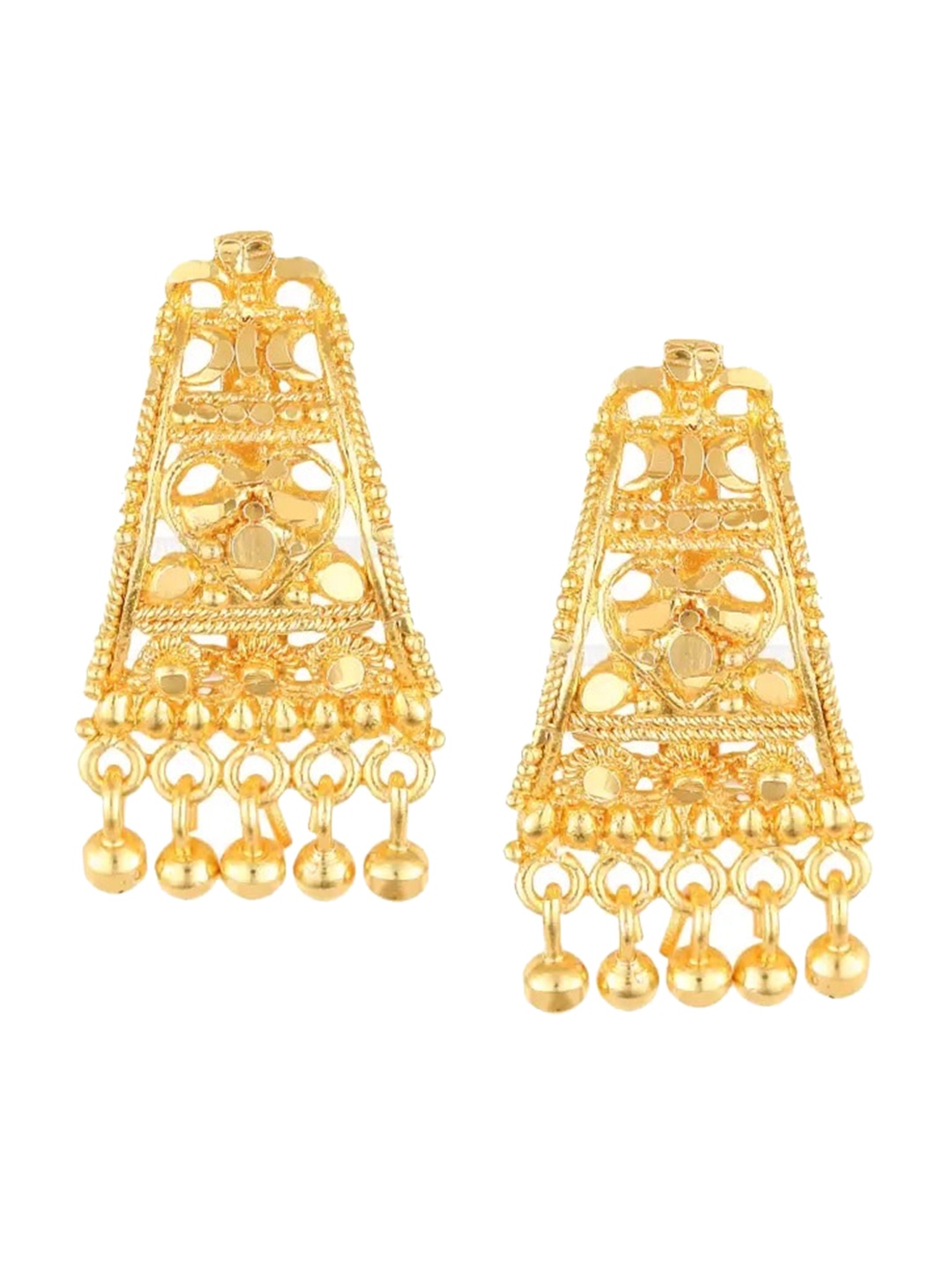

Vighnaharta Gold-Plated Floral Drop Earrings