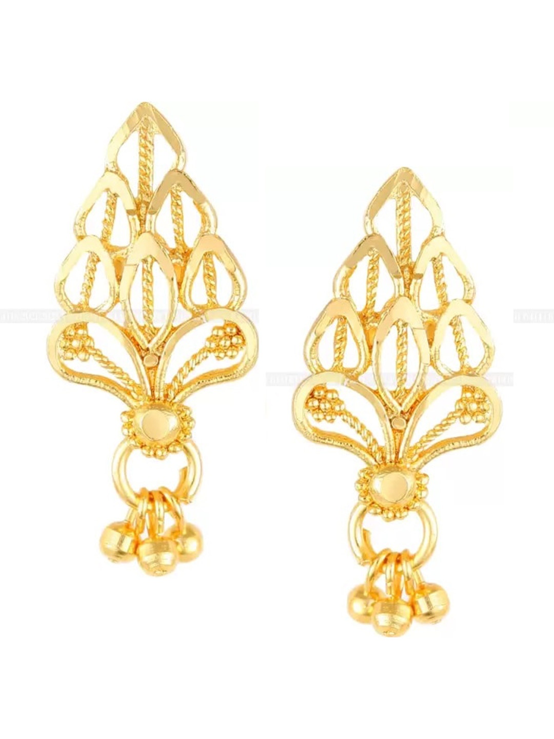 

Vighnaharta Gold-Toned Floral Drop Earrings