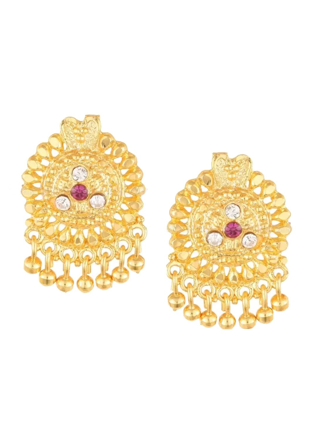 

Vighnaharta Gold-Toned Floral Drop Earrings