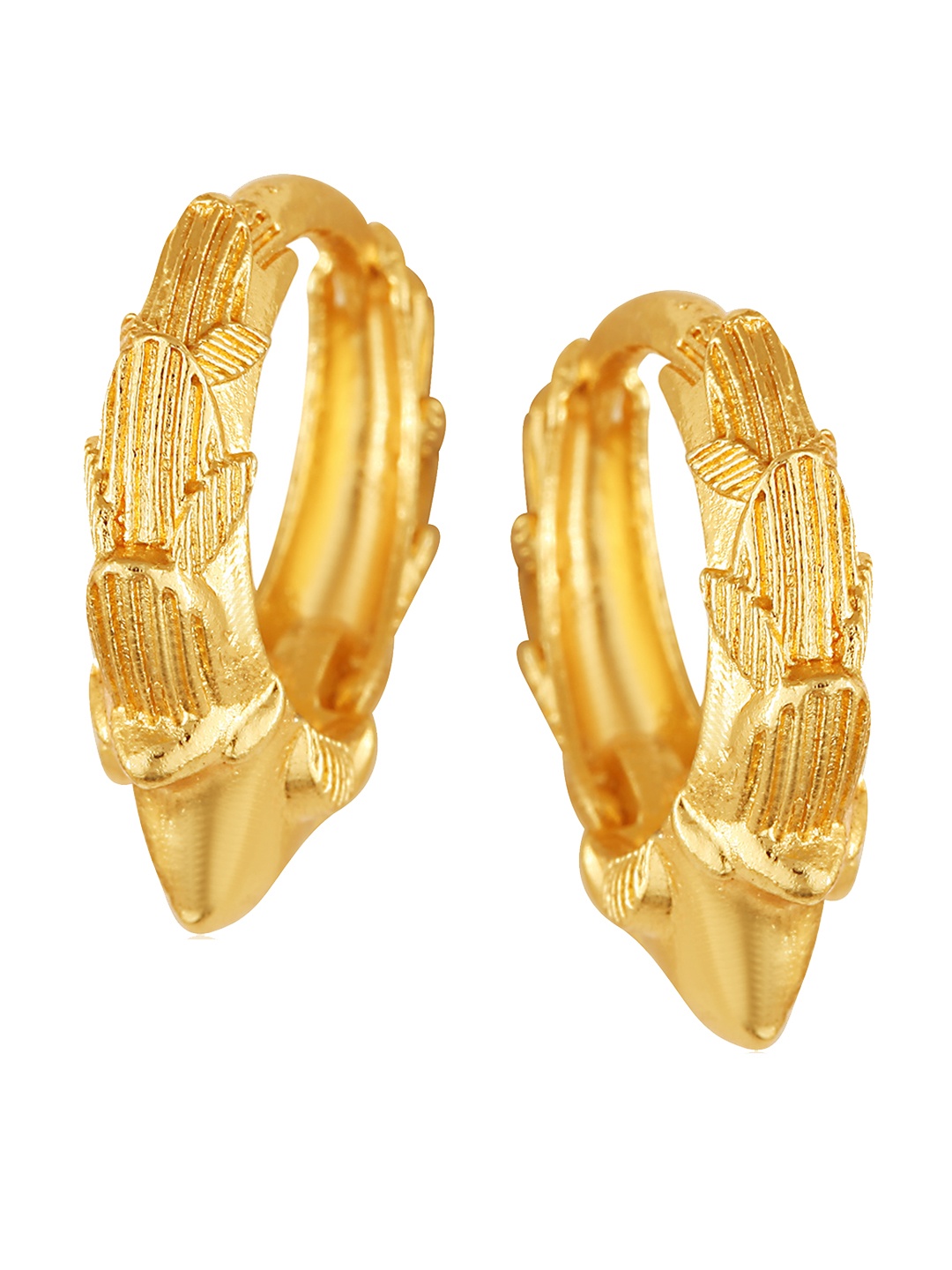 

Vighnaharta Gold-Plated Floral Hoop Earrings
