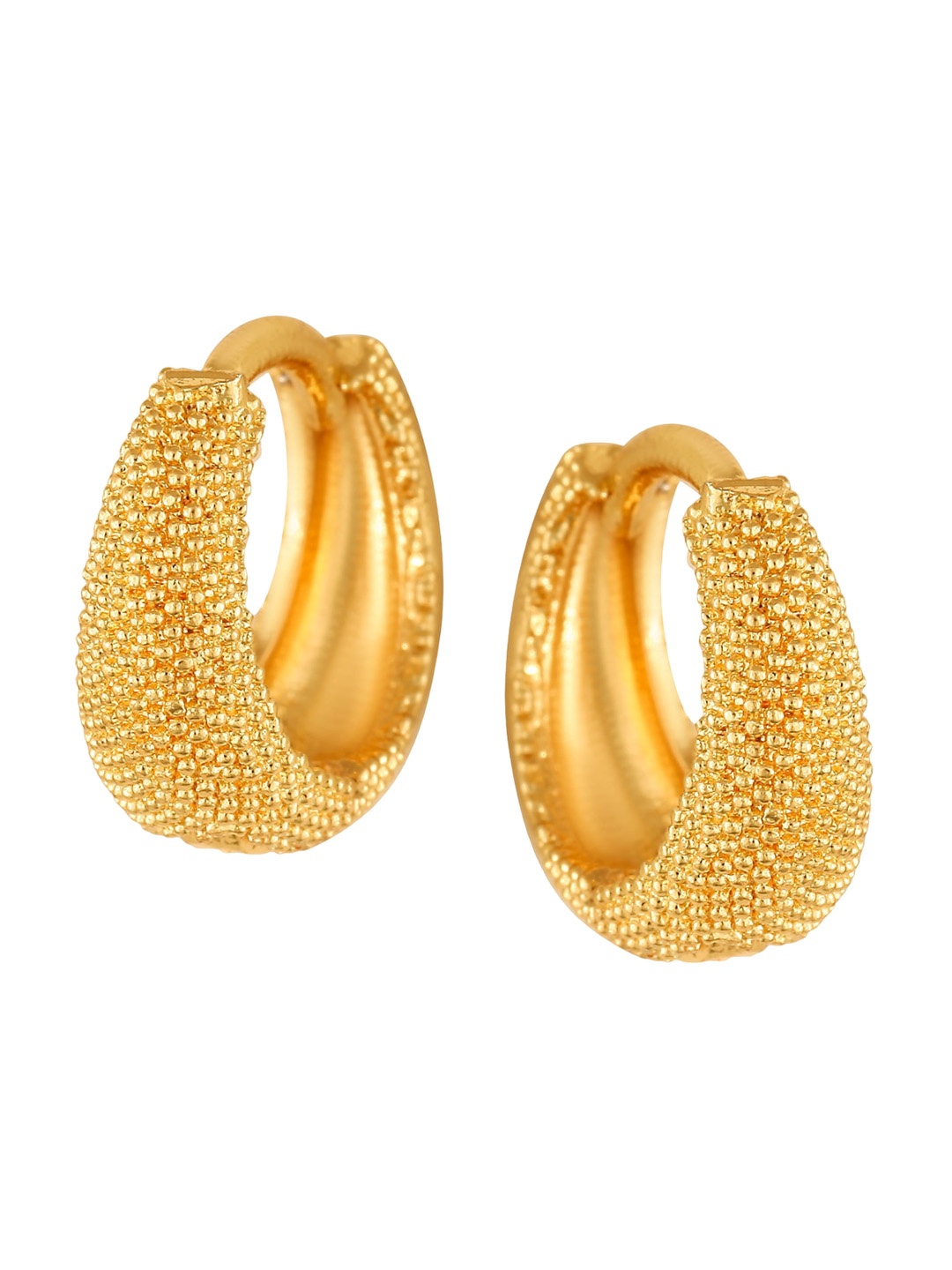 

Vighnaharta Gold-Plated Floral Hoop Earrings
