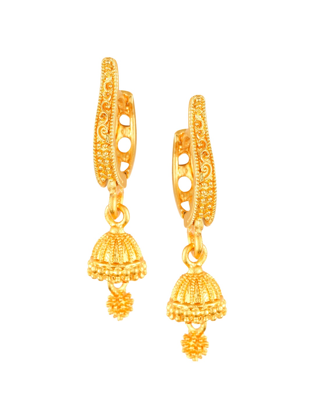 

Vighnaharta Gold-Plated Dome Shaped Jhumkas