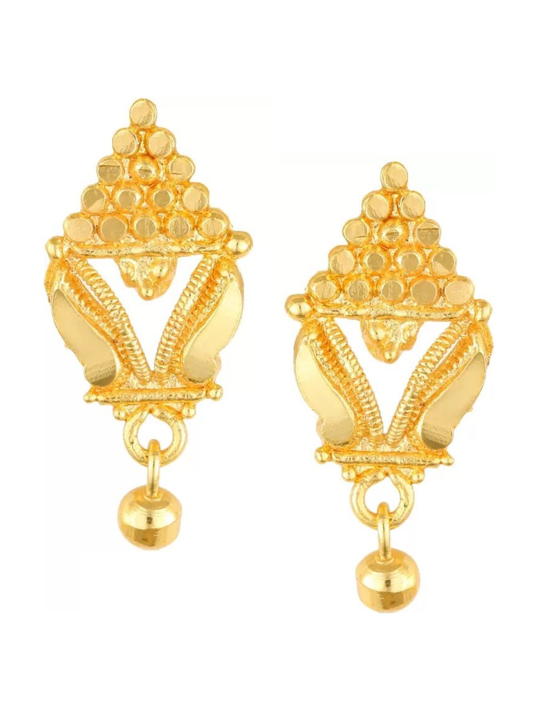 

Vighnaharta Gold-Plated Floral Shaped Drop Earrings