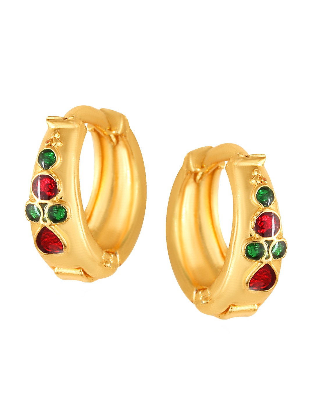 

Vighnaharta Gold-Plated Circular Shaped Hoop Earrings
