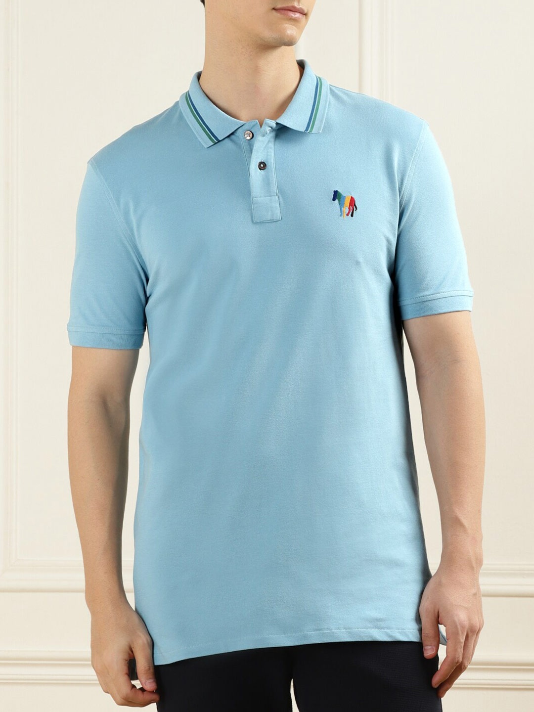 

PS By Paul Smith Polo Collar Cotton T-shirt, Blue