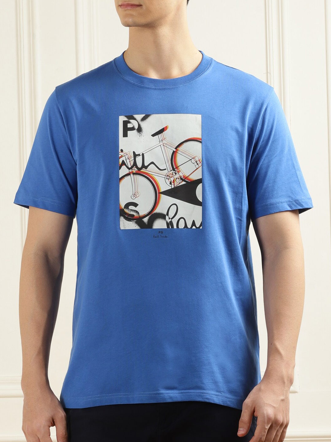 

PS By Paul Smith Conversational Printed Pure Cotton T-shirt, Blue