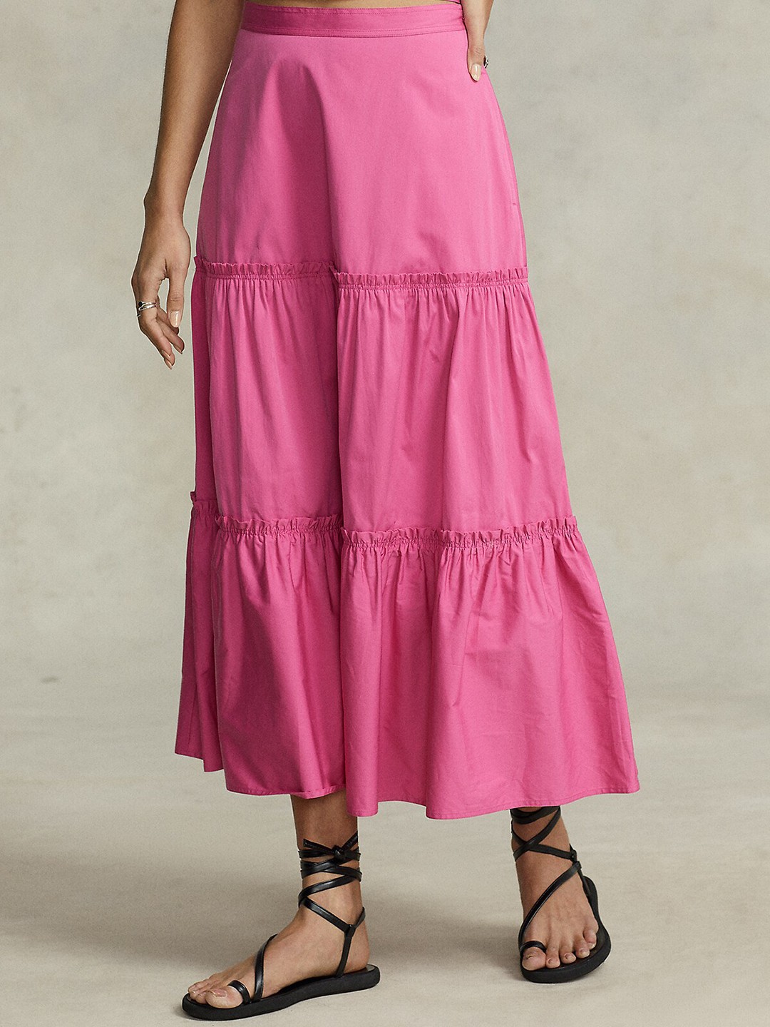 

Polo Ralph Lauren Tiered A-Line Pure Cotton Skirt, Pink