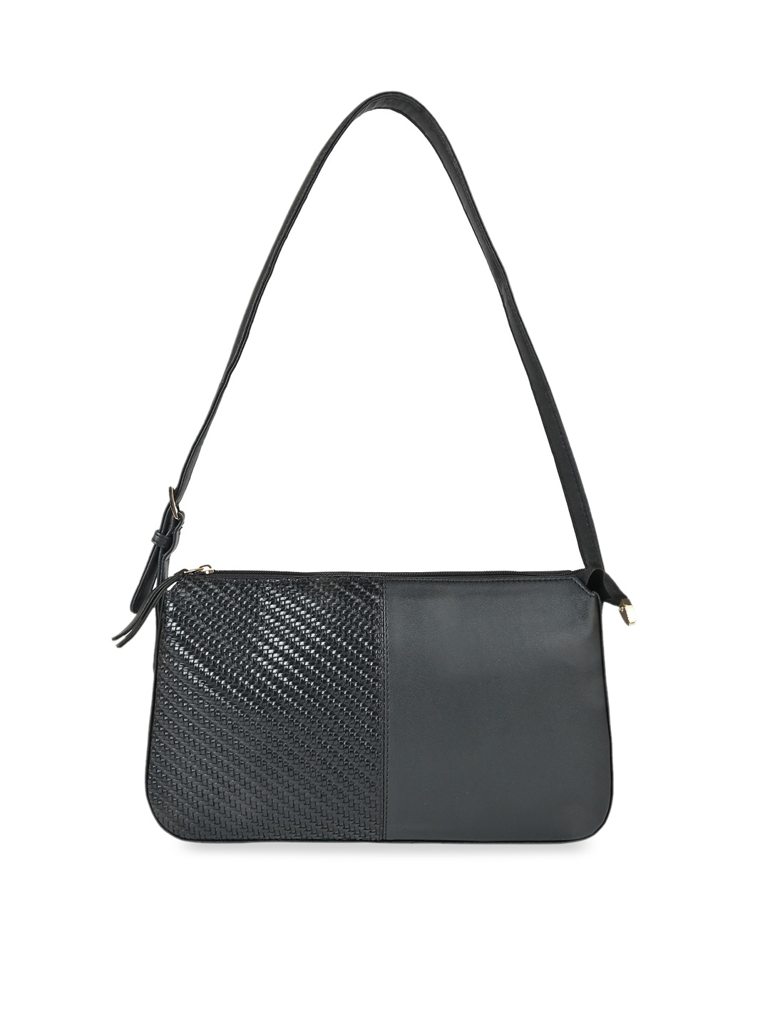 

Rocia Textured PU Structured Hobo Bag, Black