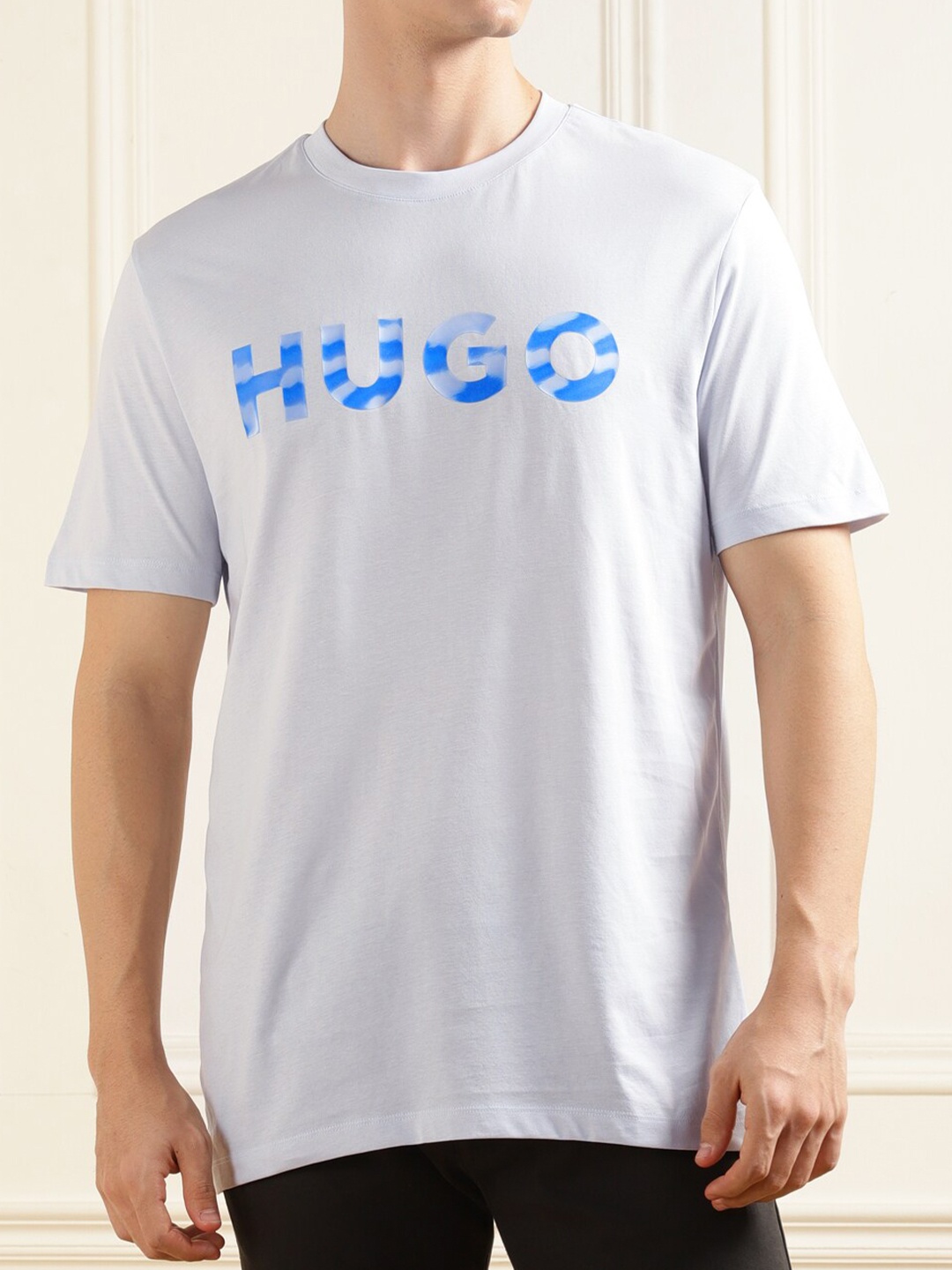 

HUGO Typography Printed Pure Cotton T-shirt, Grey