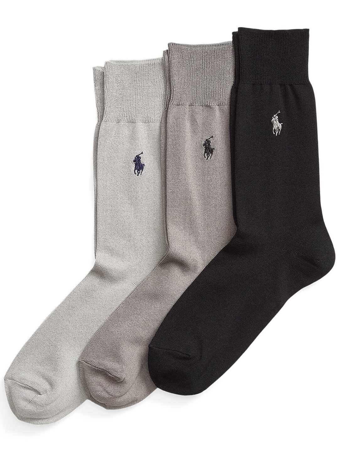 

Polo Ralph Lauren Men Pack Of 3 Patterned Calf-Length Socks, Black