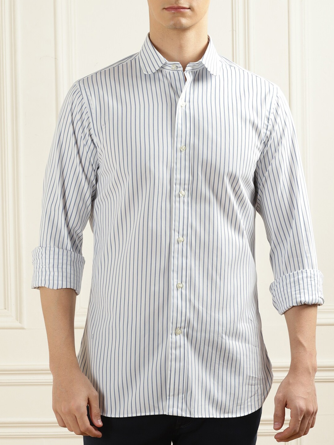 

Polo Ralph Lauren Striped Pure Cotton Custom-Fit Shirt, Blue