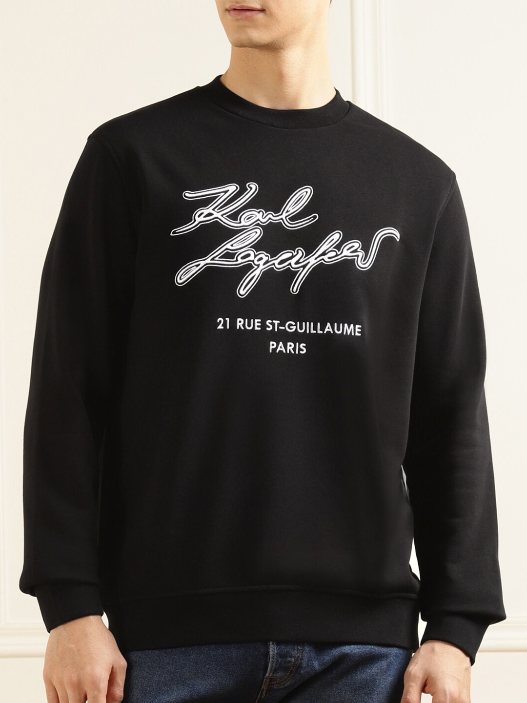 

Karl Lagerfeld Typography Printed Sweatshirt, Black