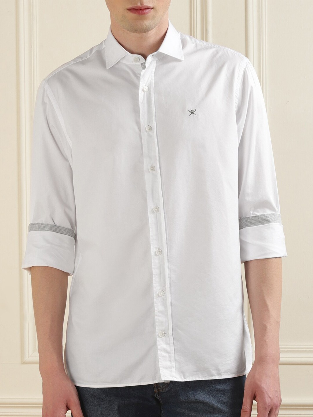 

HACKETT LONDON Spread Collar Long Sleeves Casual Shirt, White