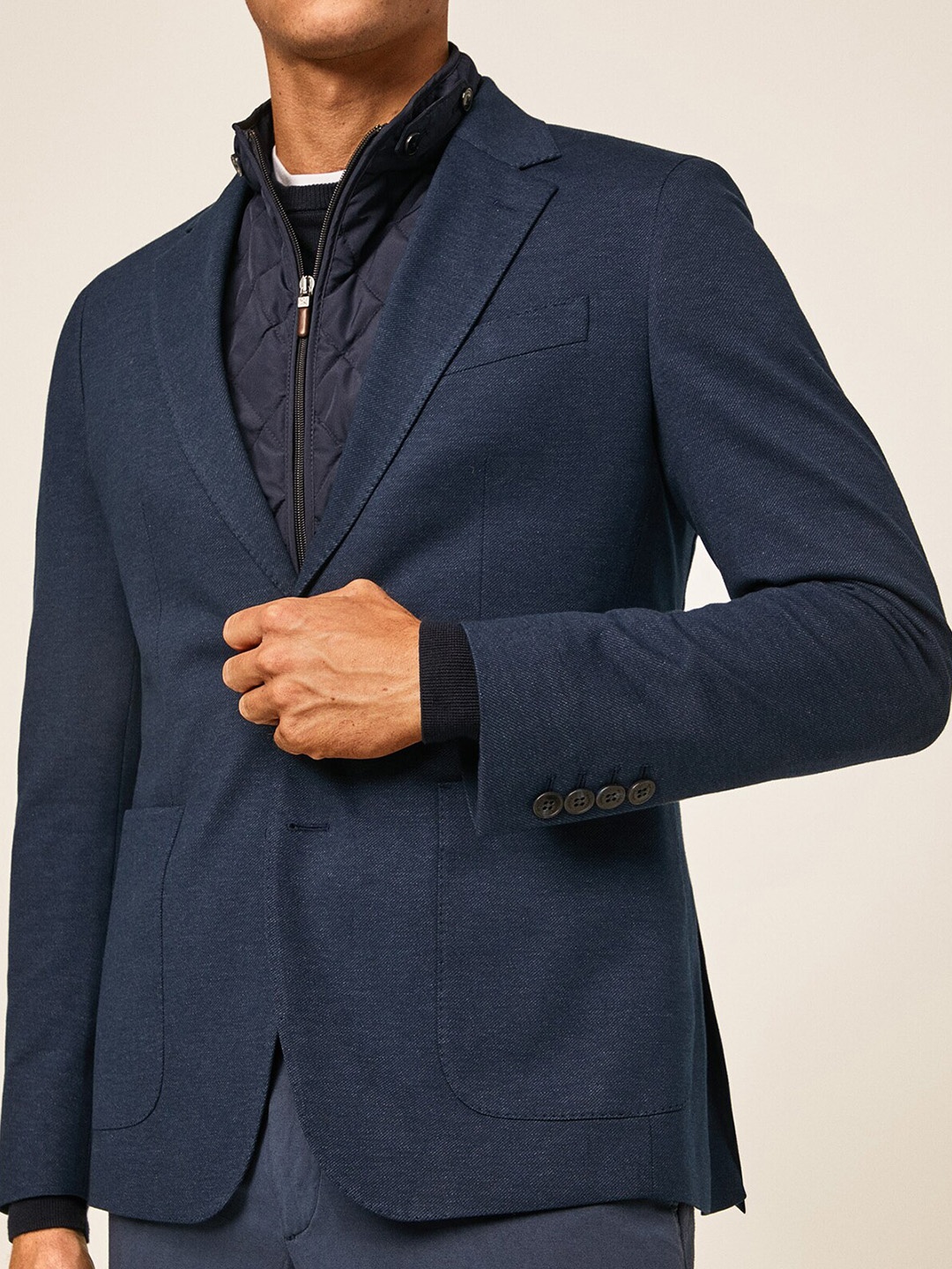 

HACKETT LONDON Comfort-Fit Single Breasted Blazer With Detachable Waistcoat, Blue