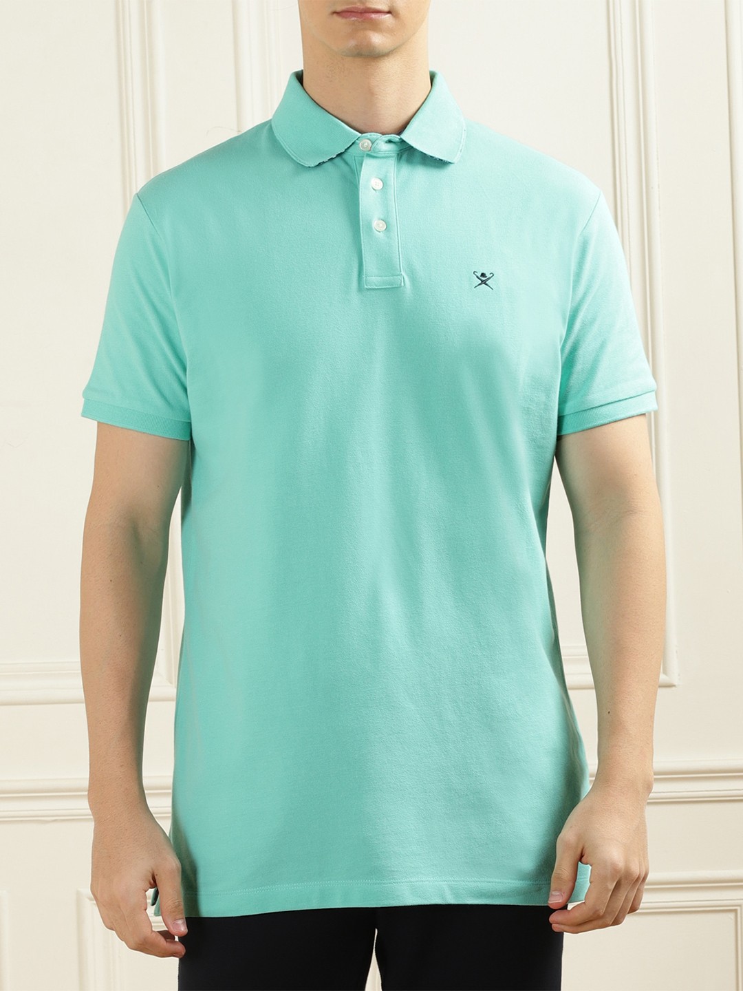 

HACKETT LONDON Men Blue Polo Collar Applique T-shirt