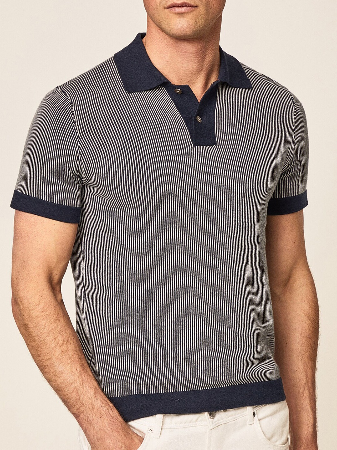 

HACKETT LONDON Striped Half Sleeve Polo T-shirt, Navy blue