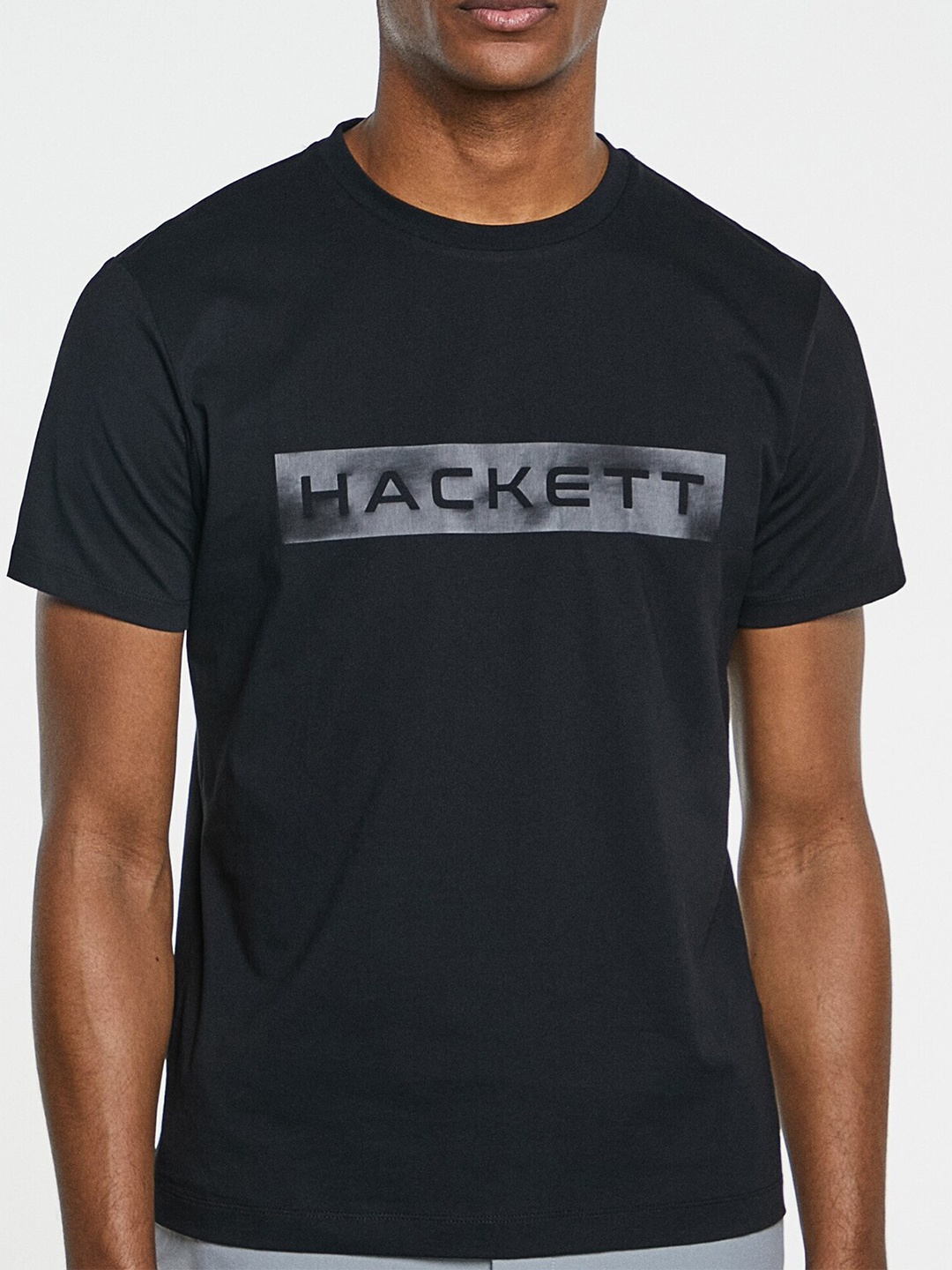 

HACKETT LONDON Typography Printed Pure Cotton T-Shirt, Black