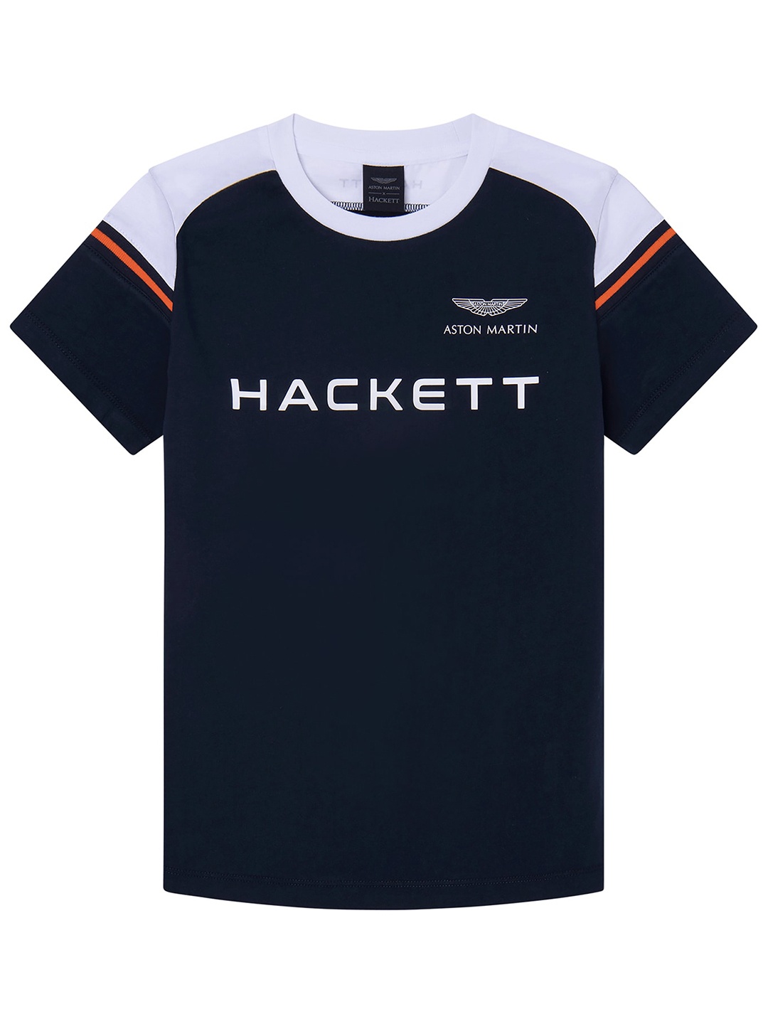 

HACKETT LONDON Boys Typography Printed Slim Fit Pure Cotton T-shirt, Navy blue
