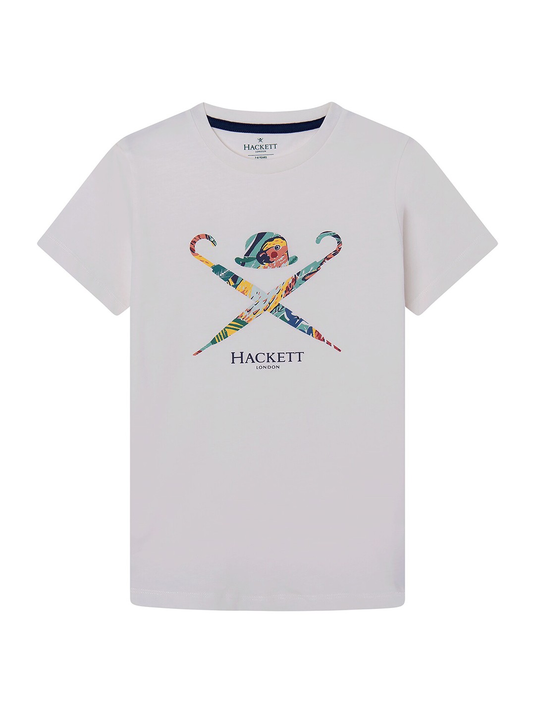 

HACKETT LONDON Boys Graphic Printed Pure Cotton T-shirt, Off white